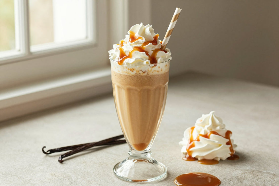 Caramel Blondie Milkshake in a glass