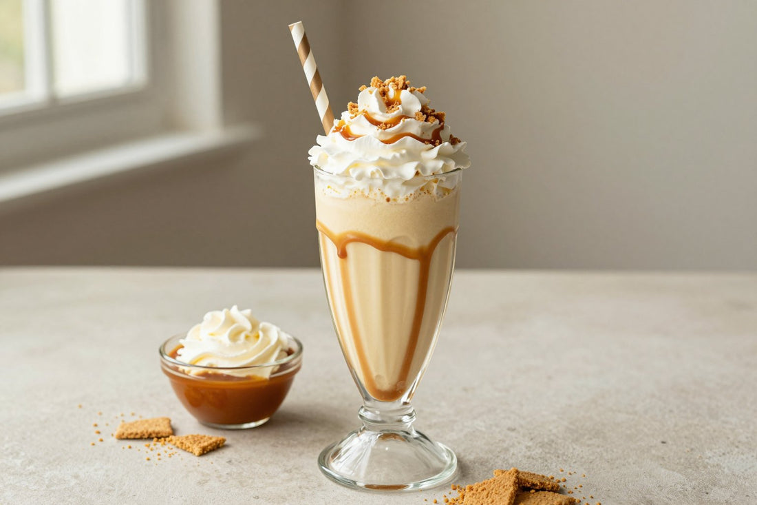 Caramel Cheesecake Milkshake in a glass