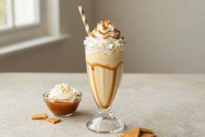 Caramel Cheesecake Milkshake in a glass
