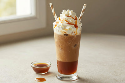 Caramel Coffee Float in a glass