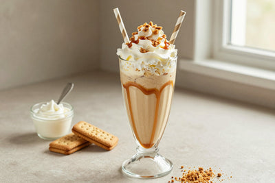 Caramel Cookie Milkshake in a glass