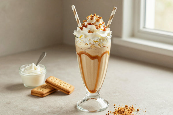 Caramel Cookie Milkshake in a glass