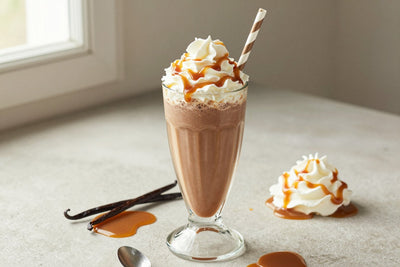 Caramel Fudge Milkshake in a glass