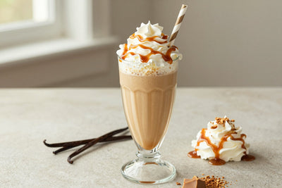 Caramel Nougat Milkshake in a glass
