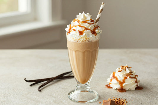 Caramel Nougat Milkshake in a glass