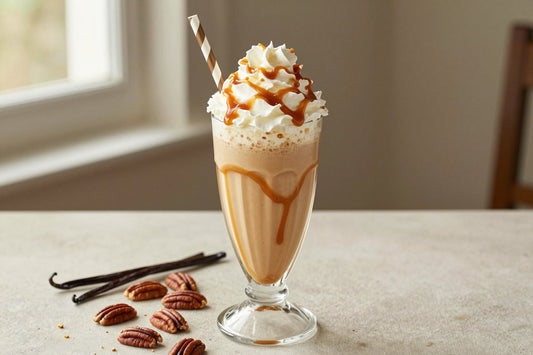 Caramel Praline Milkshake in a glass