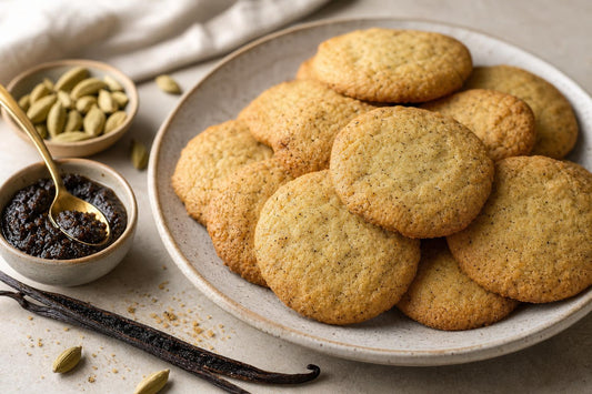 Cardamom vanilla cookies made with Indonesian vanilla