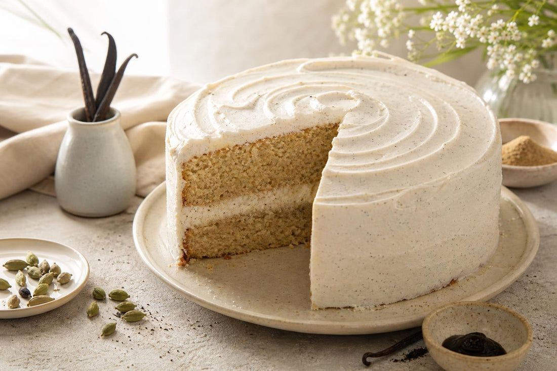 Cardamom vanilla layer cake