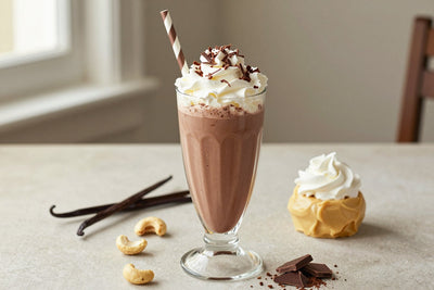 Cashew Chocolate Milkshake in a glass