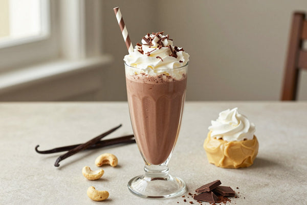 Cashew Chocolate Milkshake in a glass