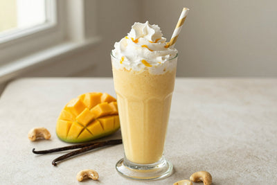 Cashew Mango Milkshake in a glass