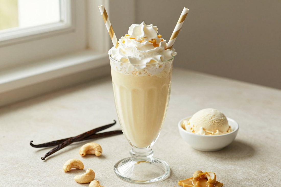 Cashew Vanilla Milkshake in a glass