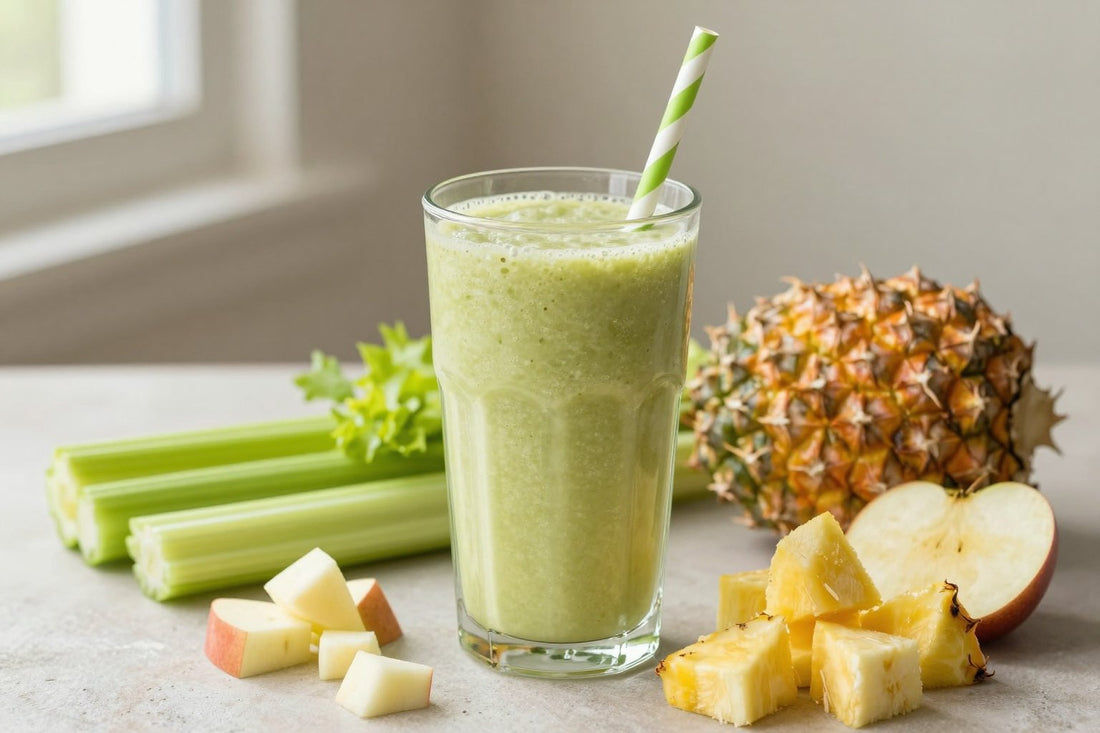 Celery Pineapple Smoothie in a glass