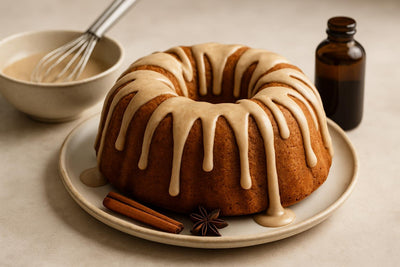 Bundt cake drizzled with chai icing