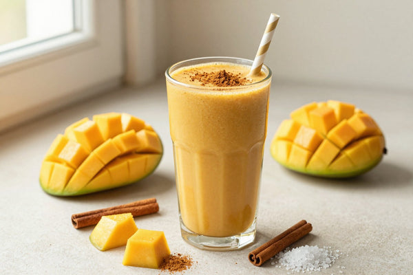 Chai Mango Smoothie in a glass