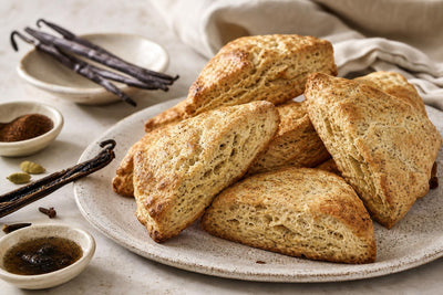 Chai vanilla scones made with Tahitian vanilla