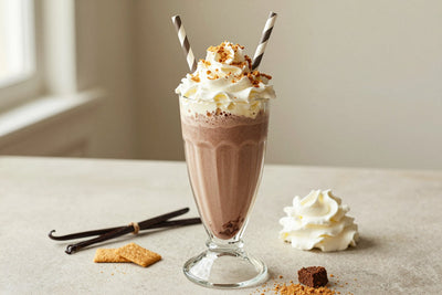 Cheesecake Brownie Milkshake in a glass