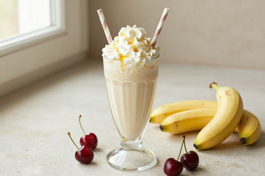 Cherry Banana Milkshake in a glass
