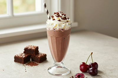 Cherry Brownie Milkshake in a glass