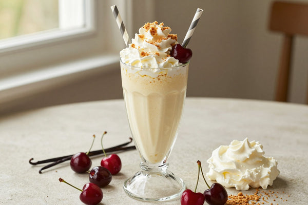 Cherry Cheesecake Milkshake in a glass