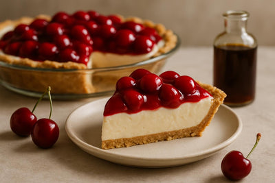 Slice of cherry cream pie
