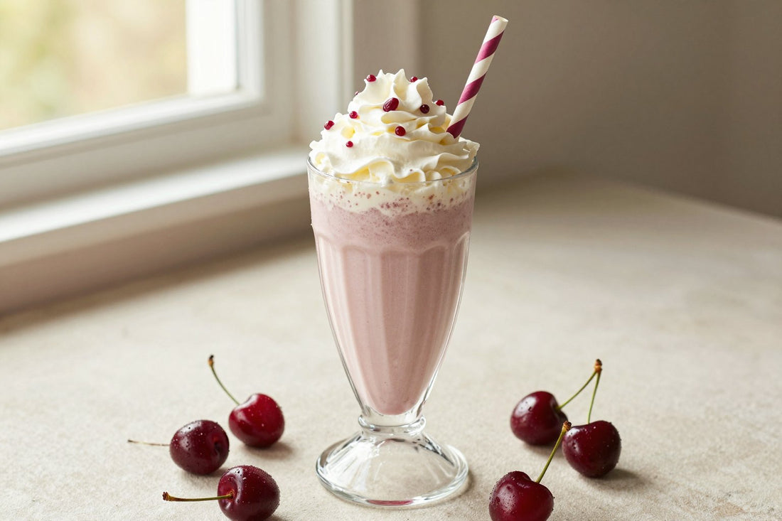 Cherry Malt Milkshake in a glass