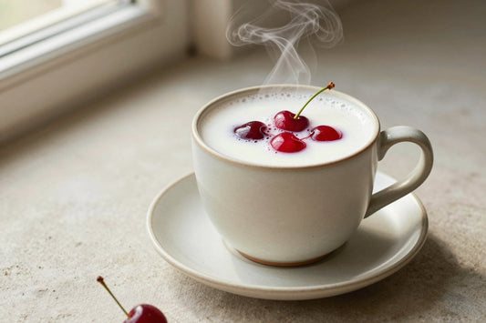 Cherry Milk in a ceramic mug