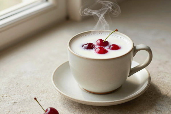 Cherry Milk in a ceramic mug