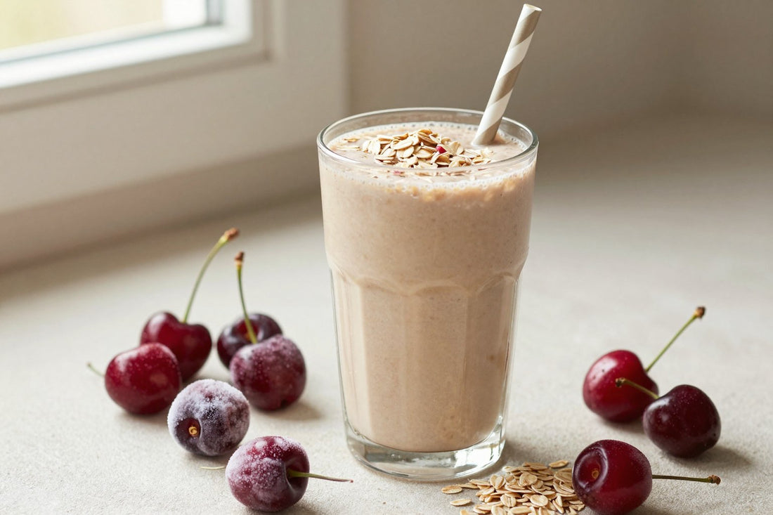 Cherry Oatmeal Smoothie in a glass