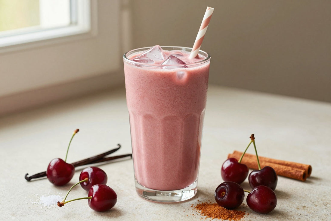 Cherry Pie Smoothie in a glass