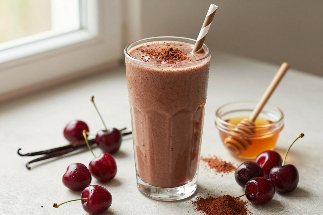 Chocolate Cherry Smoothie in a glass