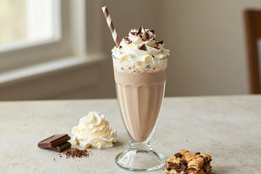 Chocolate Chip Blondie Milkshake in a glass