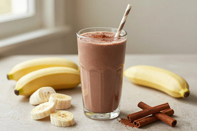 Chocolate Cinnamon Protein Smoothie in a glass