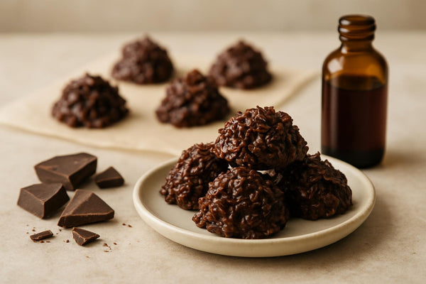 Homemade chocolate coconut haystacks