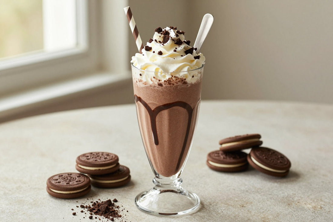 Chocolate Cookie Milkshake in a glass
