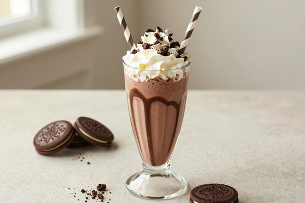 Chocolate Cookies & Cream Milkshake in a glass