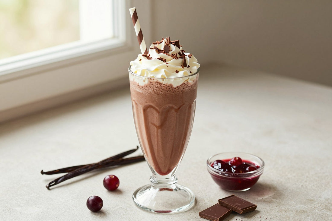 Chocolate Cranberry Milkshake in a glass
