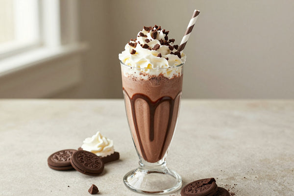 Chocolate Crunch Milkshake in a glass