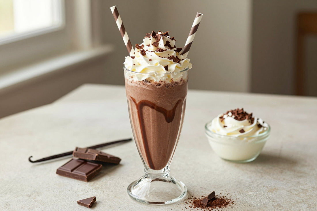 Chocolate Custard Milkshake in a glass