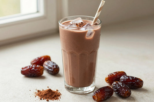 Chocolate Date Smoothie in a glass
