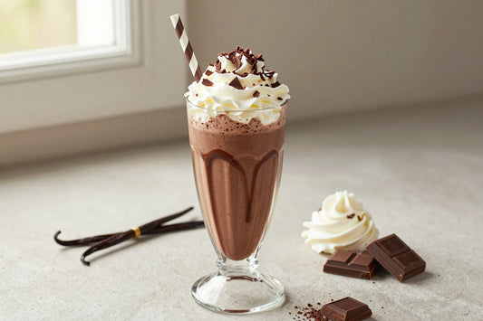 Chocolate Ganache Milkshake in a glass