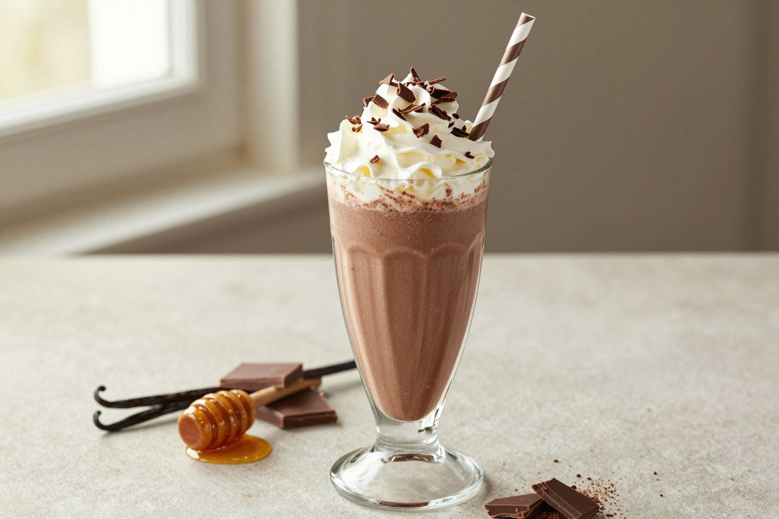 Chocolate Honey Milkshake in a glass