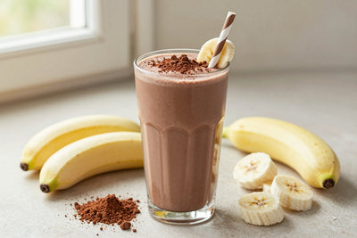 Chocolate Malt Style Smoothie in a glass