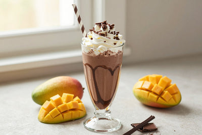 Chocolate Mango Milkshake in a glass