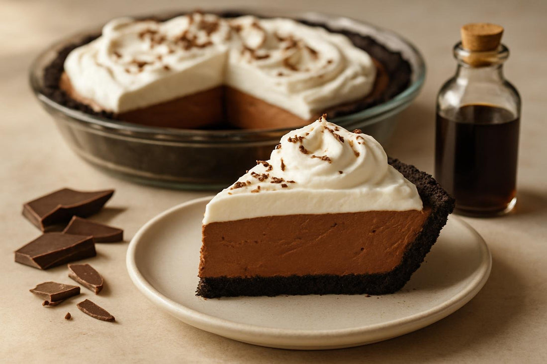 Slice of chocolate mousse pie