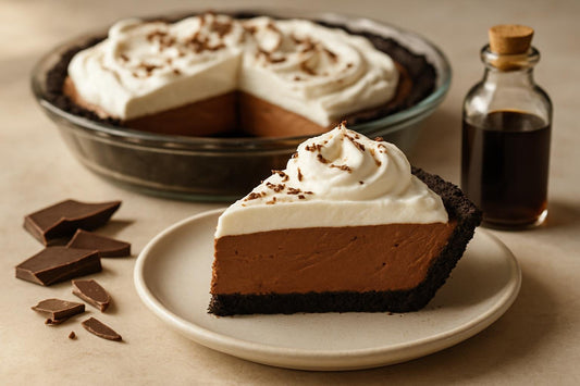 Slice of chocolate mousse pie