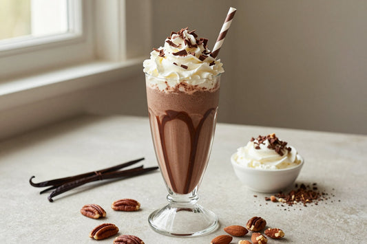 Chocolate Nut Medley Milkshake in a glass