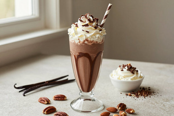 Chocolate Nut Medley Milkshake in a glass