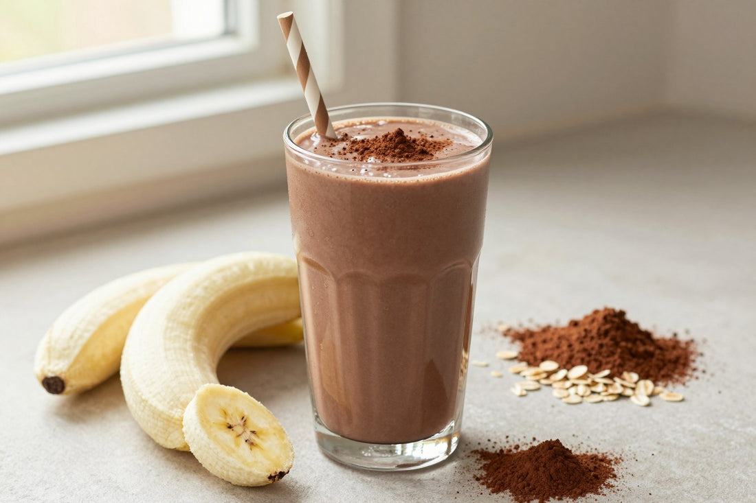 Chocolate Oatmeal Smoothie in a glass