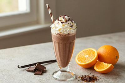 Chocolate Orange Milkshake in a glass